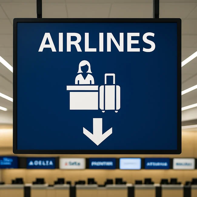 Airlines check in signal
